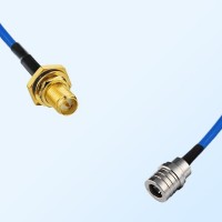 RP SMA Bulkhead Female with O-Ring - QMA Male Semi-Flexible Cable