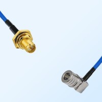 RP SMA Bulkhead Female with O-Ring - QMA Male R/A Semi-Flexible Cable