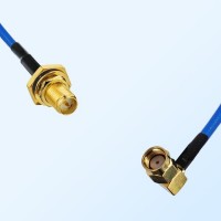 RP SMA O-Ring Bulkhead Female - RP SMA Male R/A Semi-Flexible Cable
