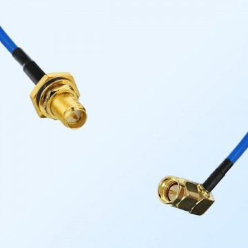 SMA Male R/A - RP SMA Bulkhead Female with O-Ring Semi-Flexible Cable