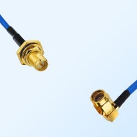 SSMA Male R/A - RP SMA Bulkhead Female with O-Ring Semi-Flexible Cable