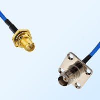 TNC Female 4 Hole - RP SMA O-Ring Bulkhead Female Semi-Flexible Cable