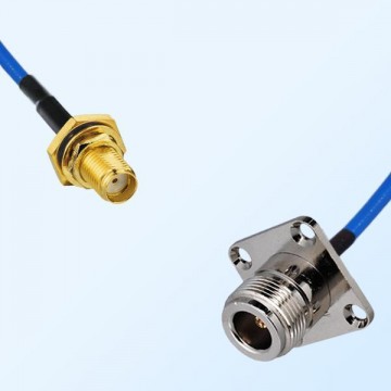 SMA Bulkhead Female with O-Ring - N Female 4 Hole Semi-Flexible Cable
