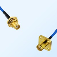 SMA O-Ring Bulkhead Female - SMA Female 4 Hole Semi-Flexible Cable