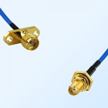 SMA Female 2 Hole - SMA O-Ring Bulkhead Female Semi-Flexible Cable