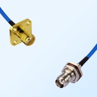 TNC O-Ring Bulkhead Female - SMA Female 4 Hole Semi-Flexible Cable