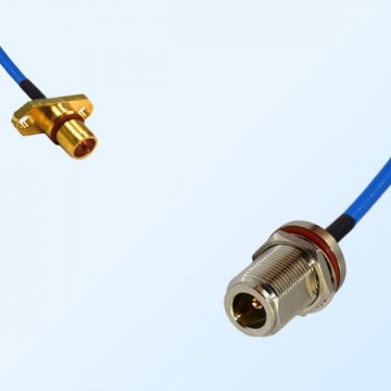 N Bulkhead Female with O-Ring - BMA Male 2 Hole Semi-Flexible Cable