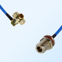 N O-Ring Bulkhead Female - BMA Female R/A 2 Hole Semi-Flexible Cable