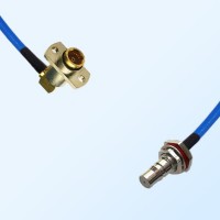 QMA O-Ring Bulkhead Female - BMA Female R/A 2 Hole Semi-Flexible Cable