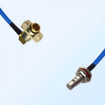 QMA O-Ring Bulkhead Female - BMA Female R/A 2 Hole Semi-Flexible Cable