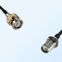 BNC Male - Mini UHF Bulkhead Female Coaxial Cable Assemblies