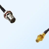 BNC Front Mount B/H Female - Microdot 10-32  Bulkhead Female Cable