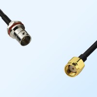 BNC Front Mount O-Ring Bulkhead Female - RP SMA Male Cable Assemblies