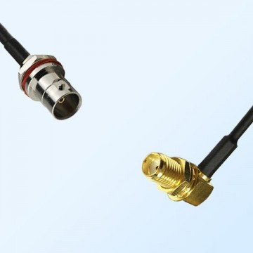 BNC Front Mount B/H Female - SMA Bulkhead Female R/A Cable Assemblies