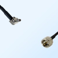 F Male - CRC9 Male Right Angle Coaxial Jumper Cable