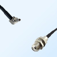 F Bulkhead Female - CRC9 Male Right Angle Coaxial Jumper Cable