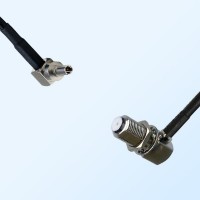 F Bulkhead Female R/A - CRC9 Male R/A Coaxial Jumper Cable