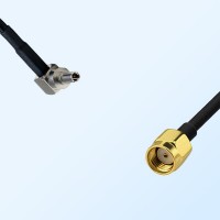 CRC9 Male Right Angle - RP SMA Male Coaxial Jumper Cable