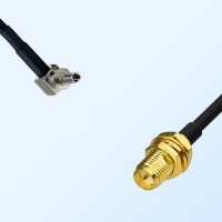 CRC9 Male Right Angle - RP SMA Bulkhead Female Coaxial Jumper Cable