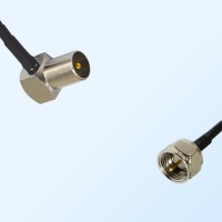 F Male - DVB-T TV Male Right Angle Coaxial Jumper Cable