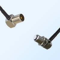 F Bulkhead Female R/A - DVB-T TV Male R/A Coaxial Jumper Cable