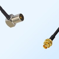DVB-T TV Male Right Angle - MCX Bulkhead Female Coaxial Jumper Cable