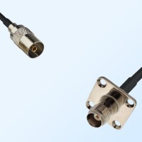 DVB-T TV Female - TNC Female 4 Hole Panel Mount Coaxial Jumper Cable