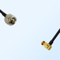F Male - MCX Female Right Angle Coaxial Jumper Cable