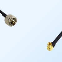 F Male - MMCX Female Right Angle Coaxial Jumper Cable