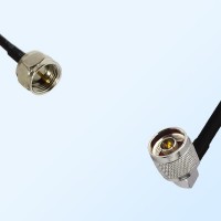 F Male - N Male Right Angle Coaxial Jumper Cable