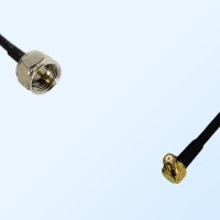 F Male - RP MCX Male Right Angle Coaxial Jumper Cable