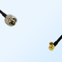 F Male - RP MCX Female Right Angle Coaxial Jumper Cable