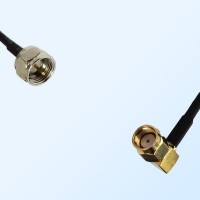 F Male - RP SMA Male Right Angle Coaxial Jumper Cable