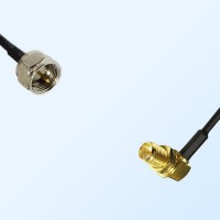F Male - RP SMA Bulkhead Female Right Angle Coaxial Jumper Cable