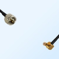 F Male - SMB Male Right Angle Coaxial Jumper Cable