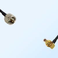 F Male - SMB Bulkhead Male Right Angle Coaxial Jumper Cable
