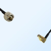 F Male - SMC Male Right Angle Coaxial Jumper Cable