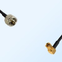 F Male - SMC Female Right Angle Coaxial Jumper Cable