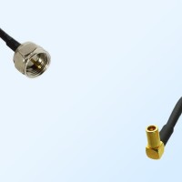 F Male - SSMB Female Right Angle Coaxial Jumper Cable