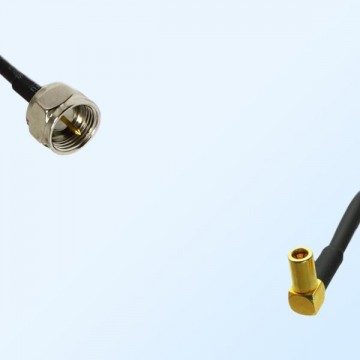 F Male - SSMB Female Right Angle Coaxial Jumper Cable