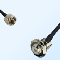 F Male - UHF Bulkhead Female Right Angle Coaxial Jumper Cable