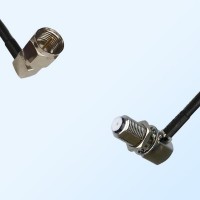 F Bulkhead Female R/A - F Male R/A Coaxial Jumper Cable