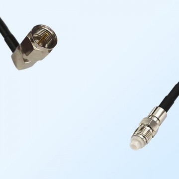 FME Female - F Male Right Angle Coaxial Jumper Cable