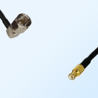MCX Male - F Male Right Angle Coaxial Jumper Cable