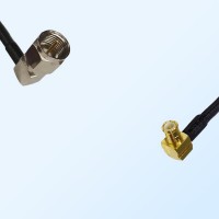 MCX Male Right Angle - F Male Right Angle Coaxial Jumper Cable