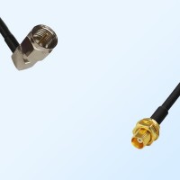 F Male Right Angle - MCX Bulkhead Female Coaxial Jumper Cable