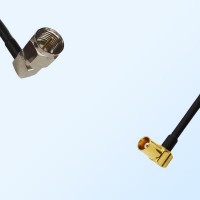 F Male Right Angle - MCX Female Right Angle Coaxial Jumper Cable