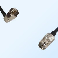 F Male Right Angle - Mini UHF Female Coaxial Jumper Cable