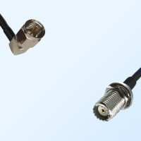 F Male Right Angle - Mini UHF Bulkhead Female Coaxial Jumper Cable