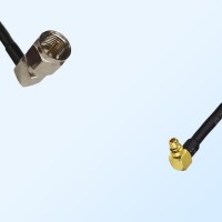 F Male Right Angle - MMCX Male Right Angle Coaxial Jumper Cable